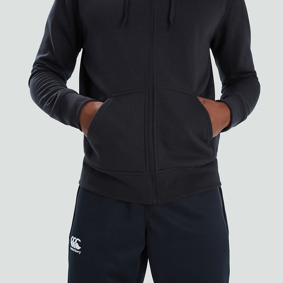 MENS FULL ZIP HOODY BLACK/GREY