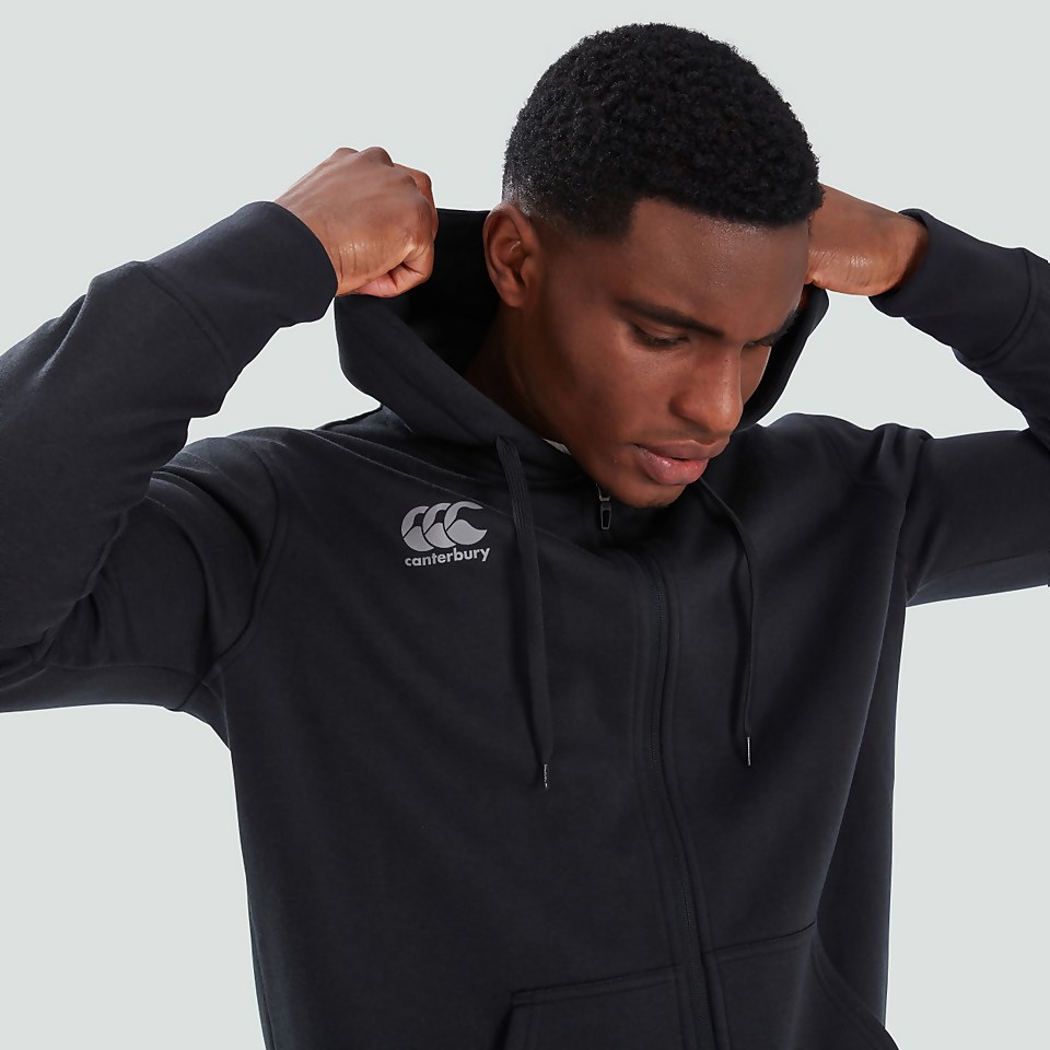 MENS FULL ZIP HOODY BLACK/GREY