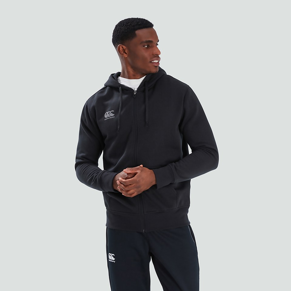 MENS FULL ZIP HOODY BLACK/GREY