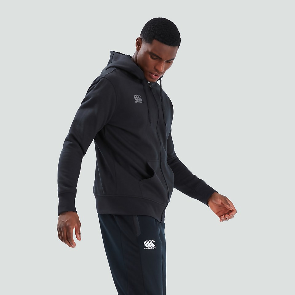MENS FULL ZIP HOODY BLACK/GREY