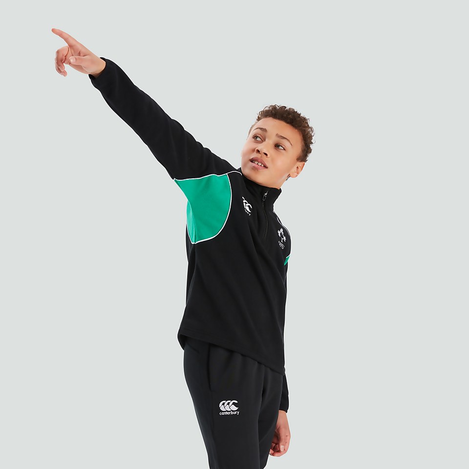 JUNIOR UNISEX IRELAND CLASSIC 1/4 ZIP FLEECE BLACK/GREEN