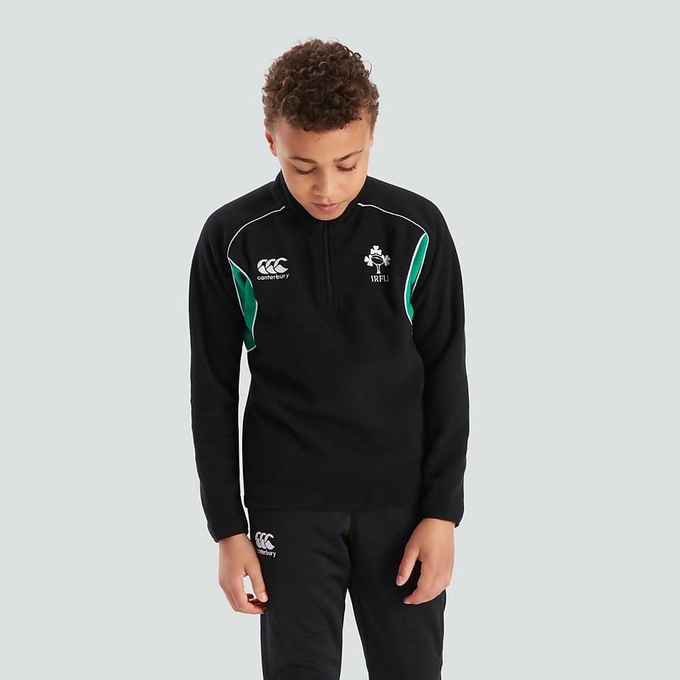 JUNIOR UNISEX IRELAND CLASSIC 1/4 ZIP FLEECE BLACK/GREEN
