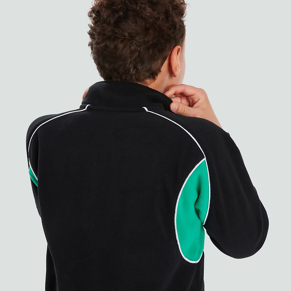 JUNIOR UNISEX IRELAND CLASSIC 1/4 ZIP FLEECE BLACK/GREEN