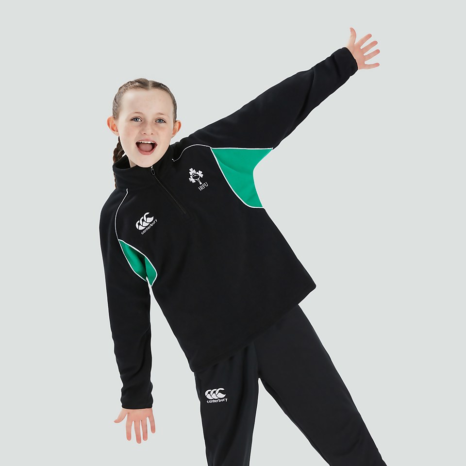 JUNIOR UNISEX IRELAND CLASSIC 1/4 ZIP FLEECE BLACK/GREEN