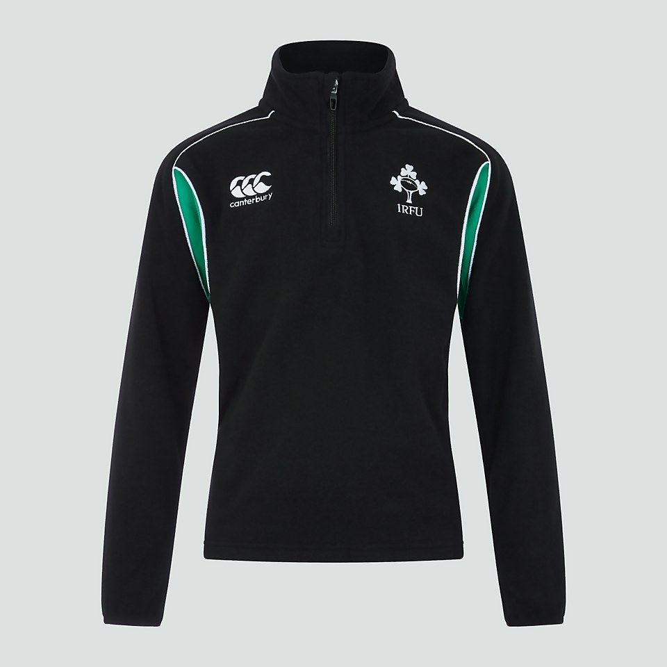 JUNIOR UNISEX IRELAND CLASSIC 1/4 ZIP FLEECE BLACK/GREEN
