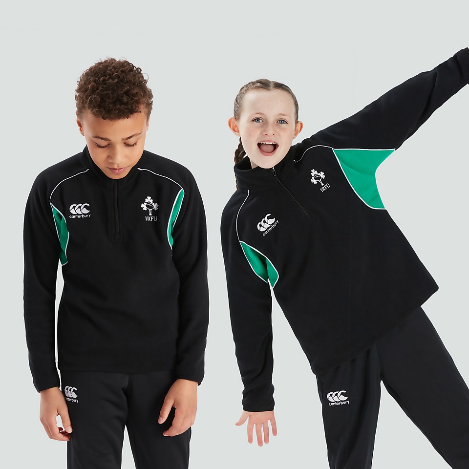 JUNIOR UNISEX IRELAND CLASSIC 1/4 ZIP FLEECE BLACK/GREEN