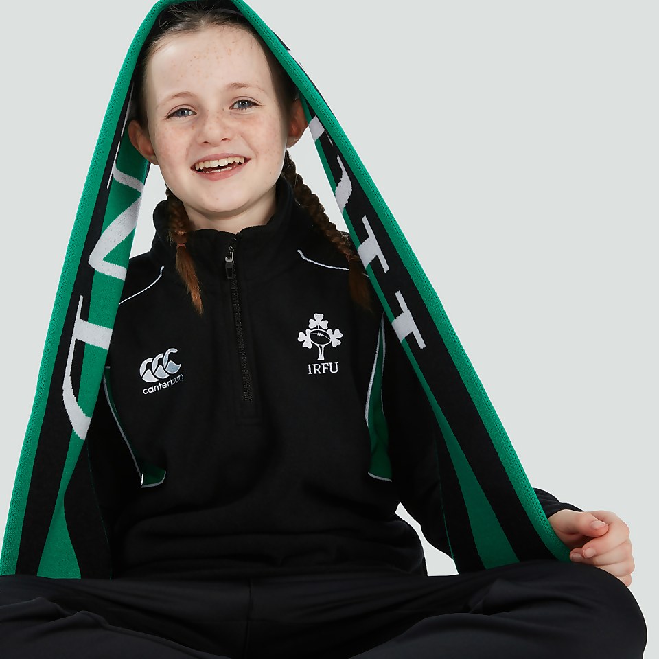 JUNIOR UNISEX IRELAND CLASSIC 1/4 ZIP FLEECE BLACK/GREEN