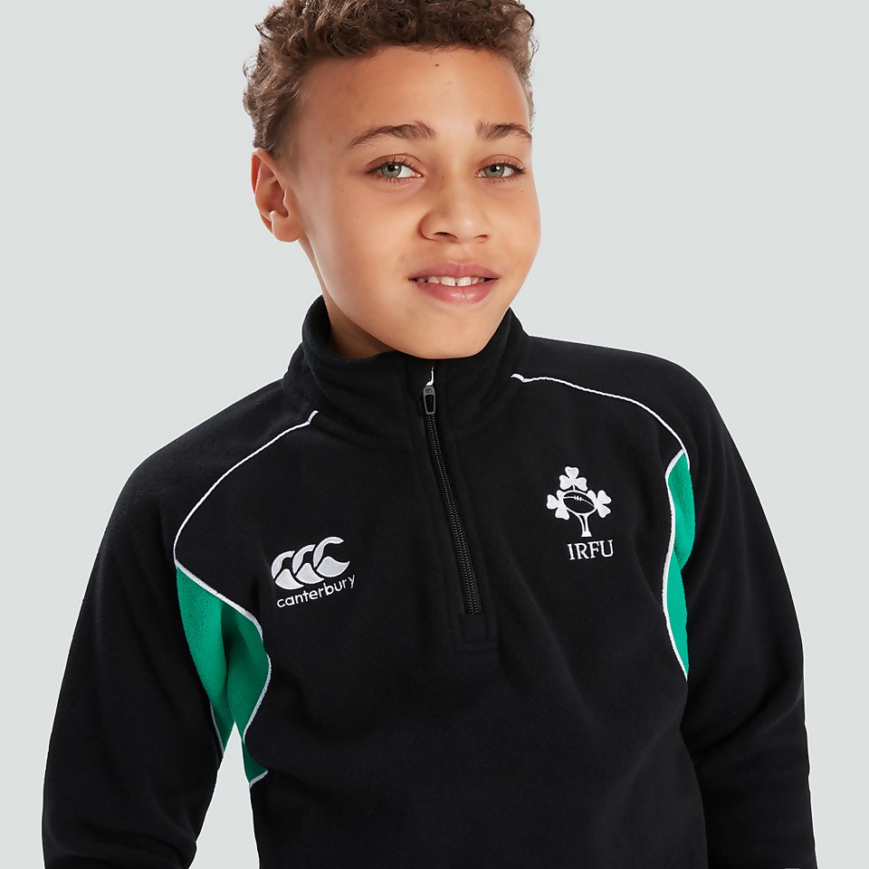 JUNIOR UNISEX IRELAND CLASSIC 1/4 ZIP FLEECE BLACK/GREEN