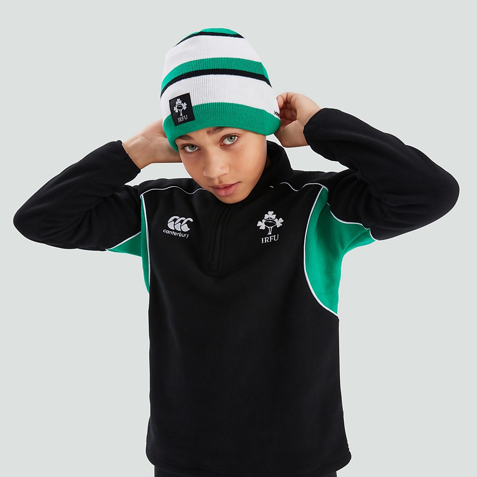 JUNIOR UNISEX IRELAND CLASSIC 1/4 ZIP FLEECE BLACK/GREEN
