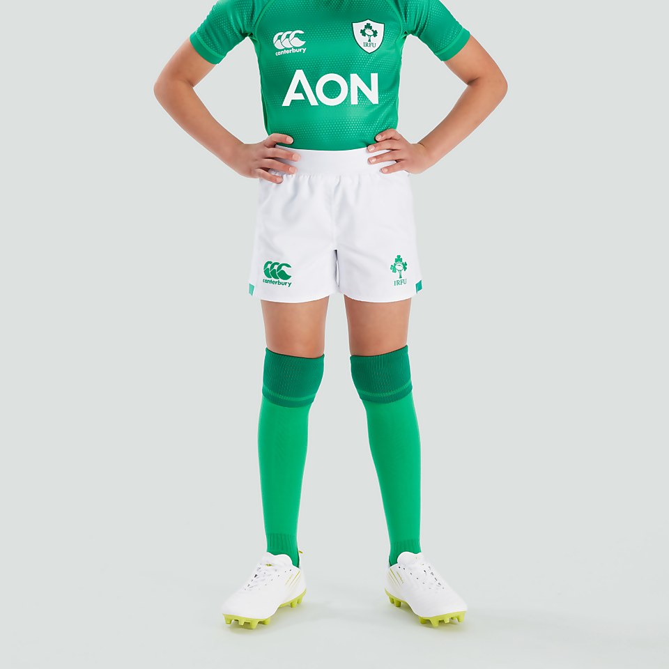 JUNIOR UNISEX IRELAND HOME MATCH SHORTS WHITE