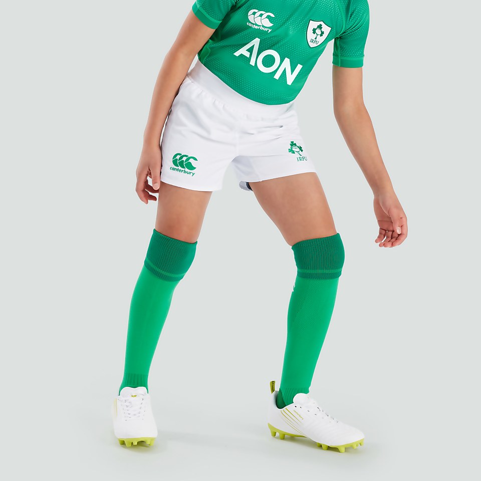 JUNIOR UNISEX IRELAND HOME MATCH SHORTS WHITE