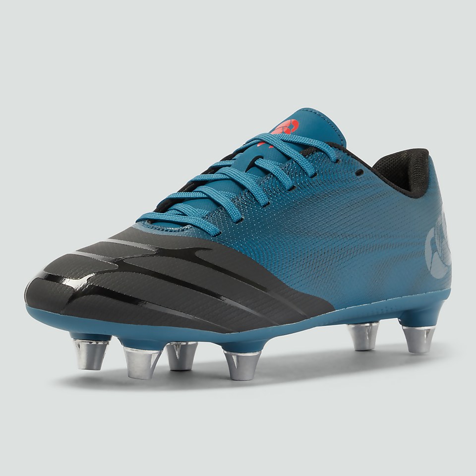JUNIOR UNISEX PHOENIX TEAM SOFT GROUND BOOTS BLUE/BLACK/ORANGE