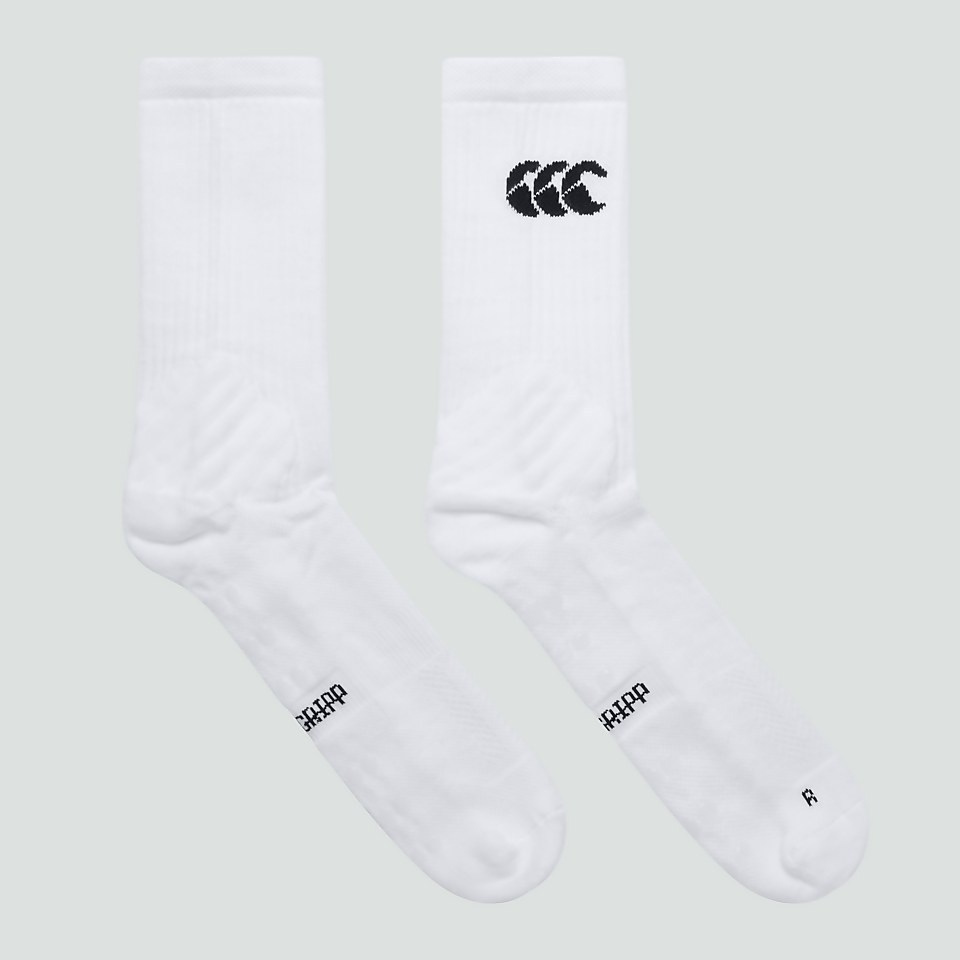 MENS MID CALF GRIP SOCK WHITE