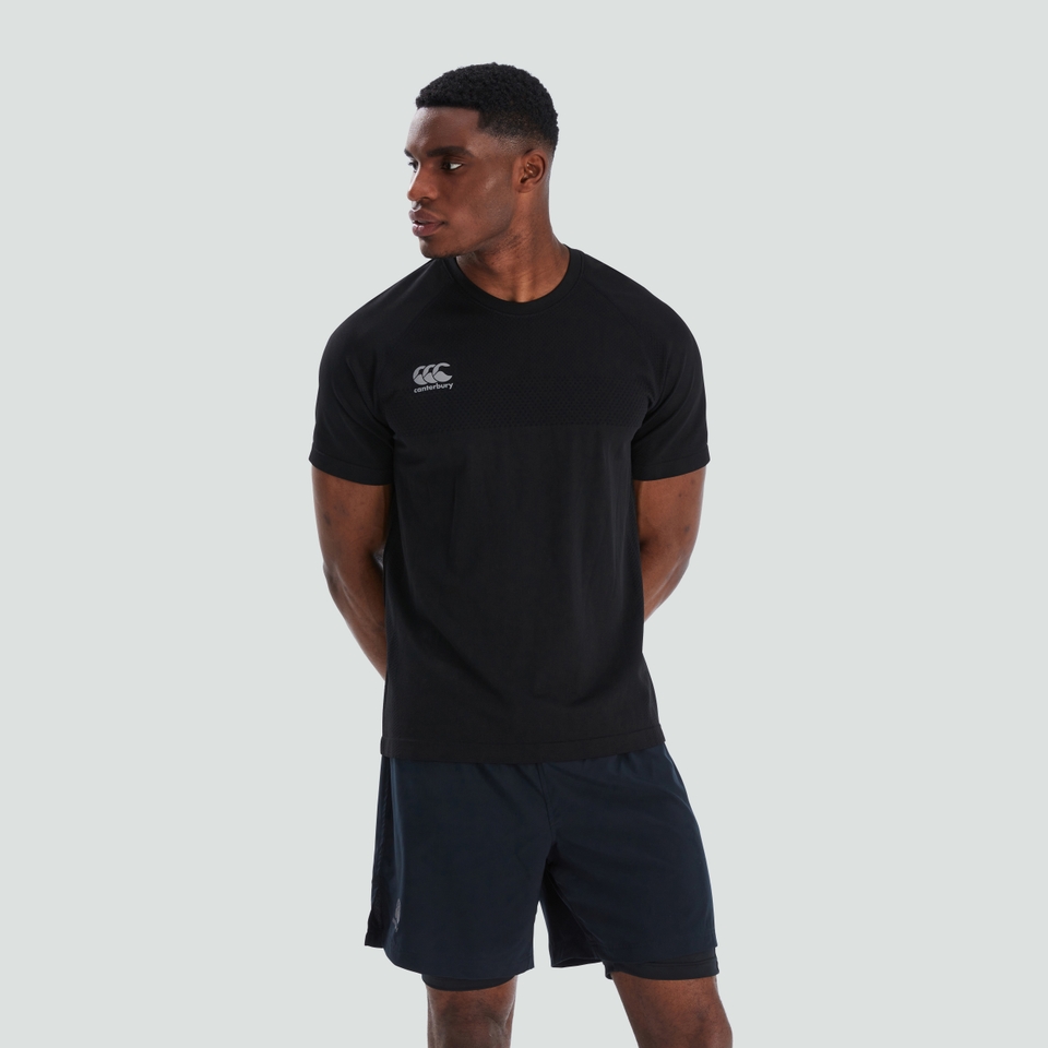 CANTERBURY SEAMLESS TEE V2 AM BLK/GRY