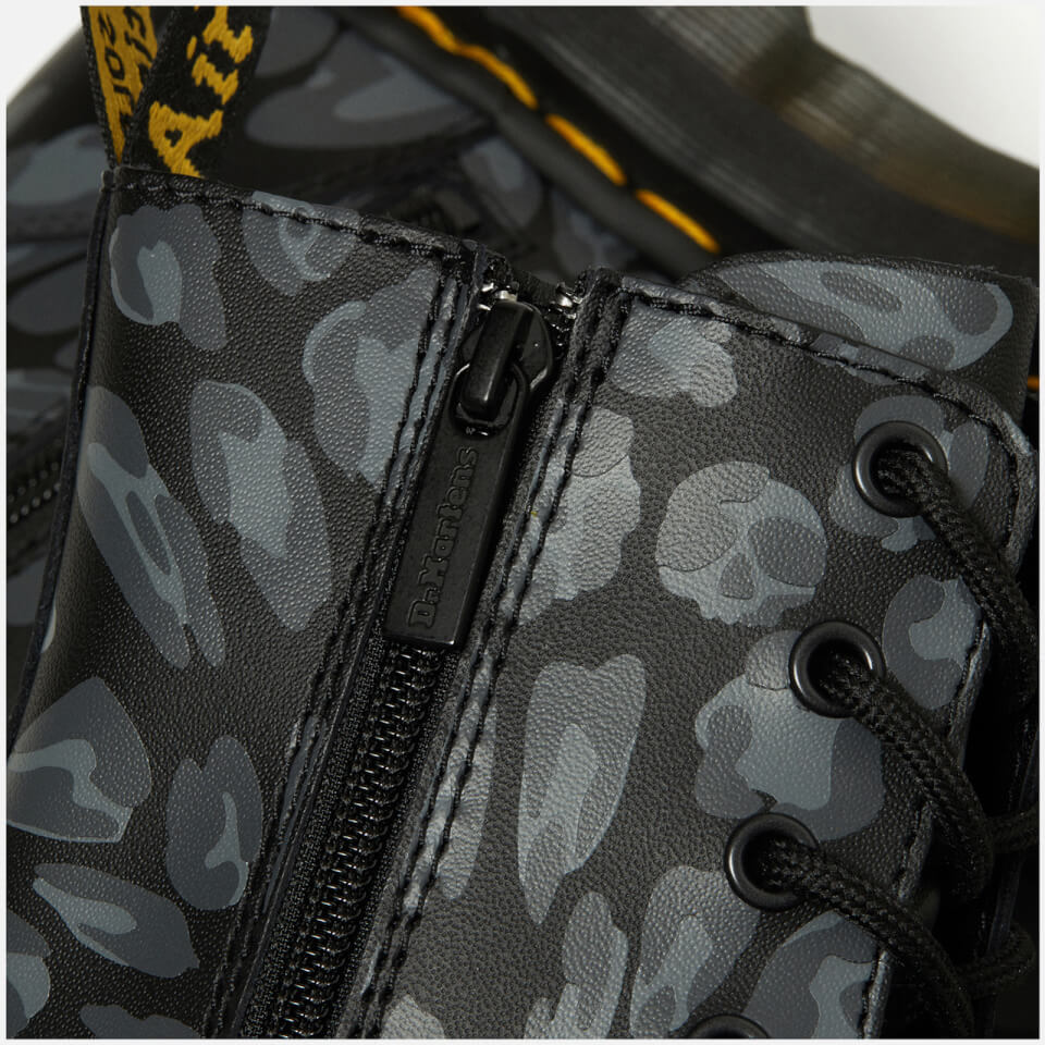 Dr. Martens Jadon Distorted Leopard Leather Platform Boots