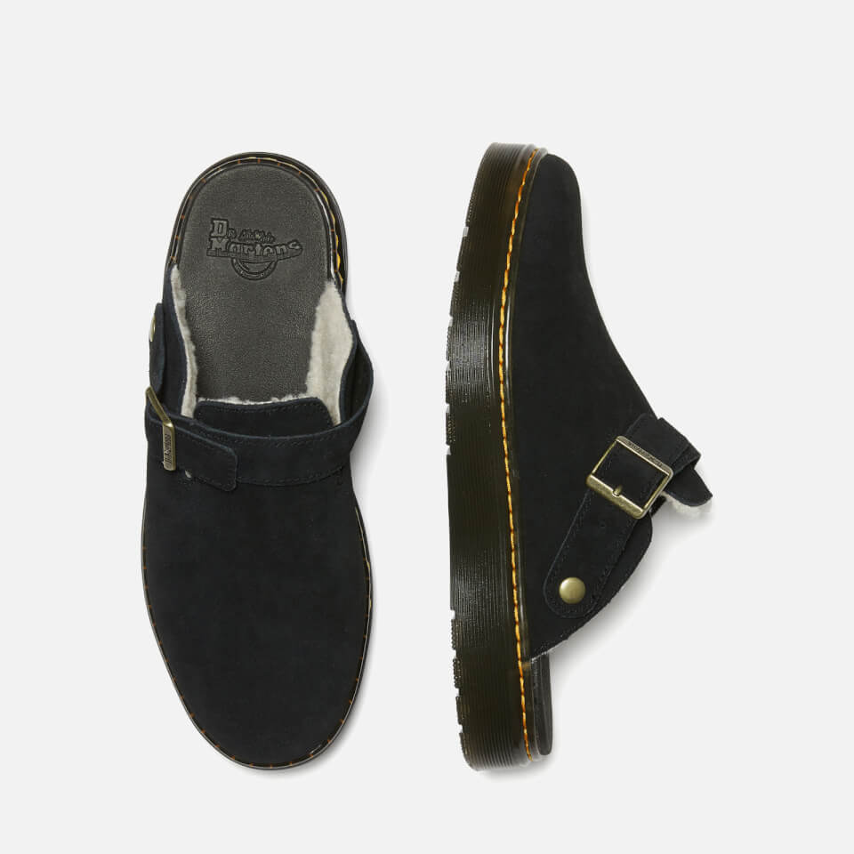 Dr. Martens Carlson Faux Shearling-Lined Suede Mules | FREE UK Delivery |  Allsole