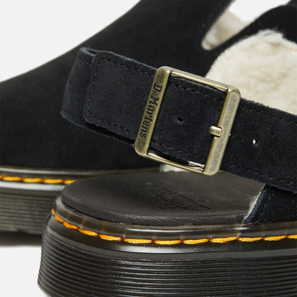 Dr. Martens Carlson Faux Shearling-Lined Suede Mules | FREE UK Delivery |  Allsole
