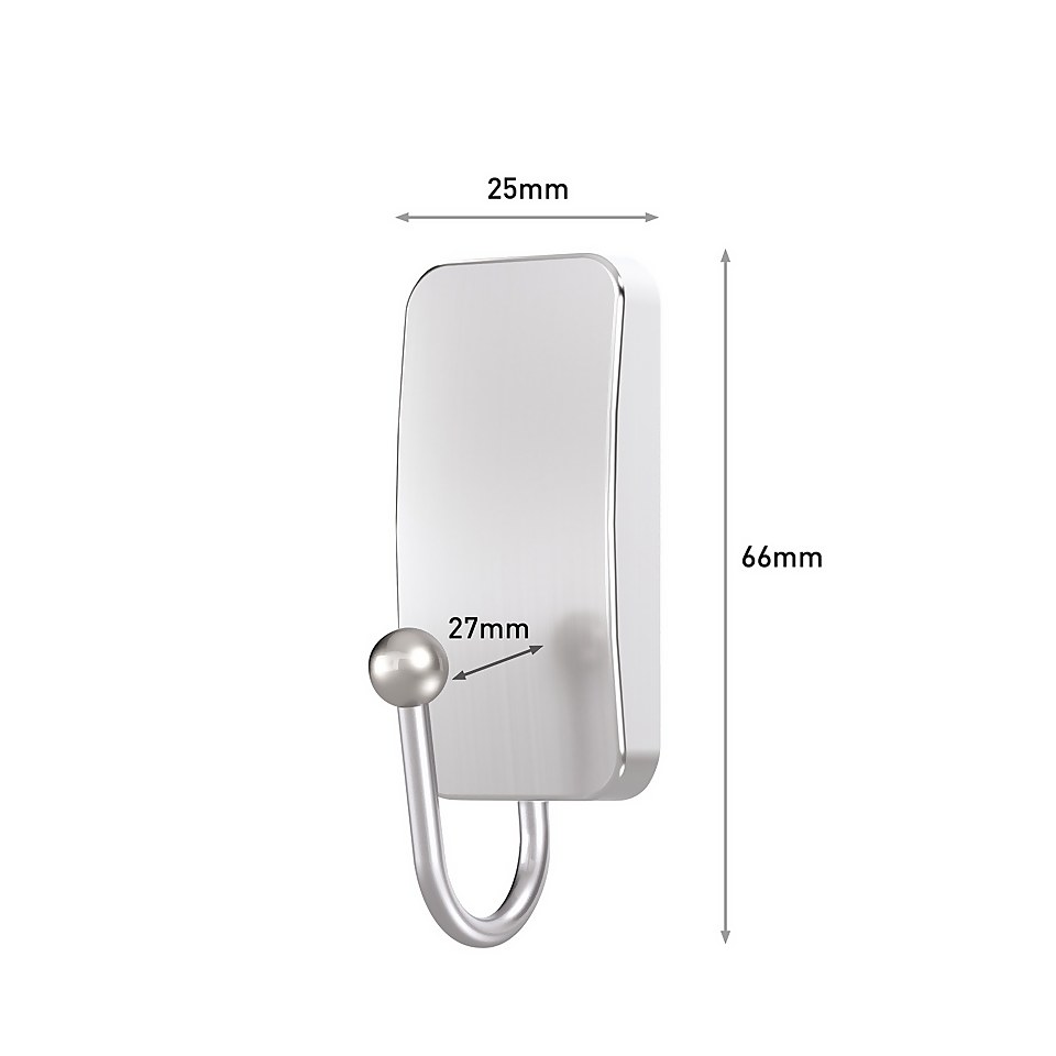 Command™ Small Satin Nickel Bathroom Hook