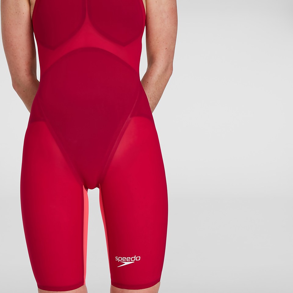 Combinaison Fastskin Femme LZR Pure Valor dos ouvert rouge