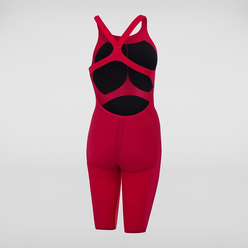 Combinaison Fastskin Femme LZR Pure Valor dos ouvert rouge