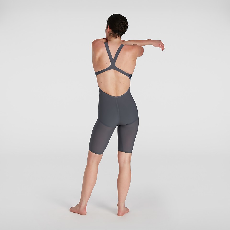 Women's Fastskin LZR Pure Valor Openback Kneeskin Grey/Blue