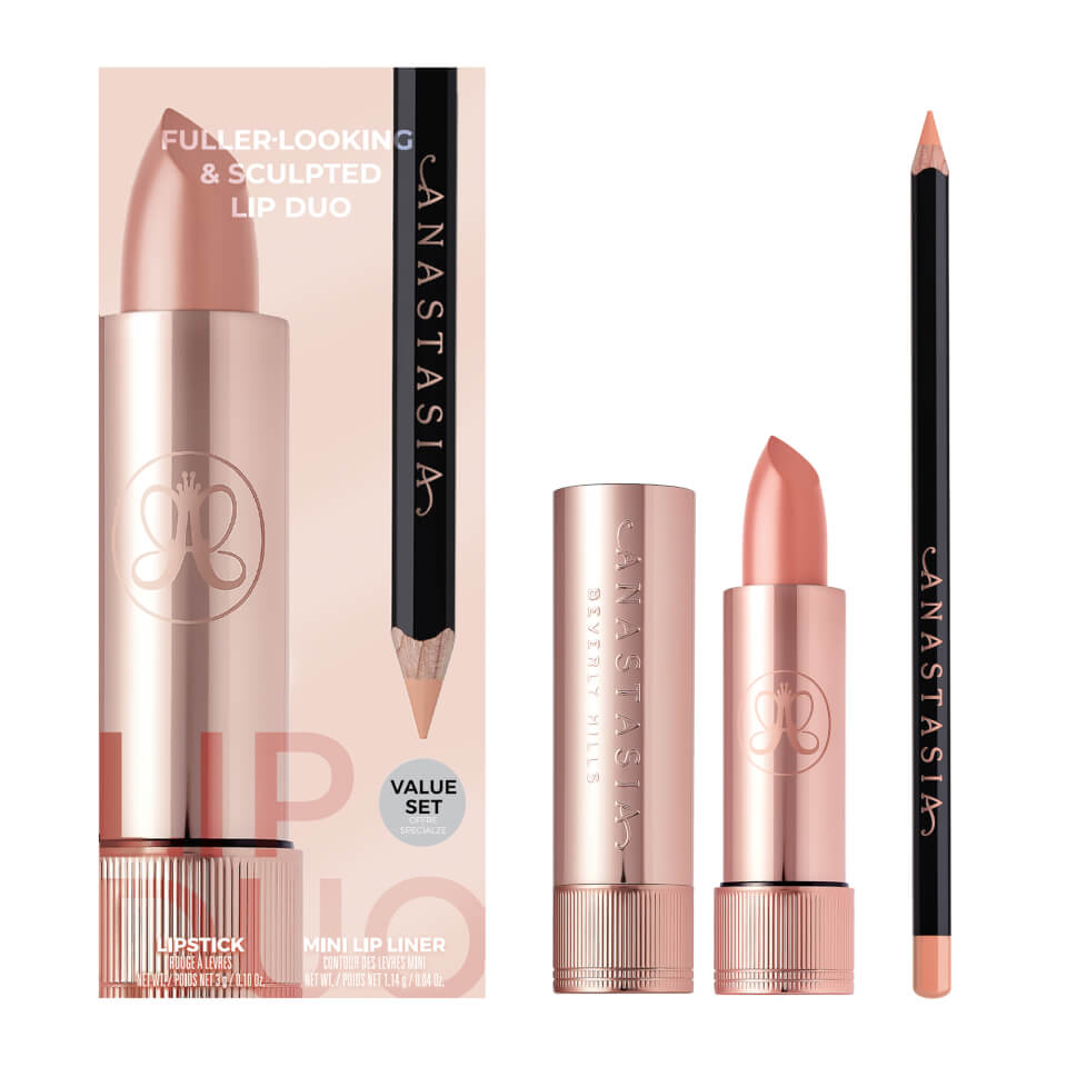 Anastasia Beverly Hills Fuller Looking and Sculpted Lip Duo Kit - Tease Satin Lipstick and Baby Roses Lip Liner