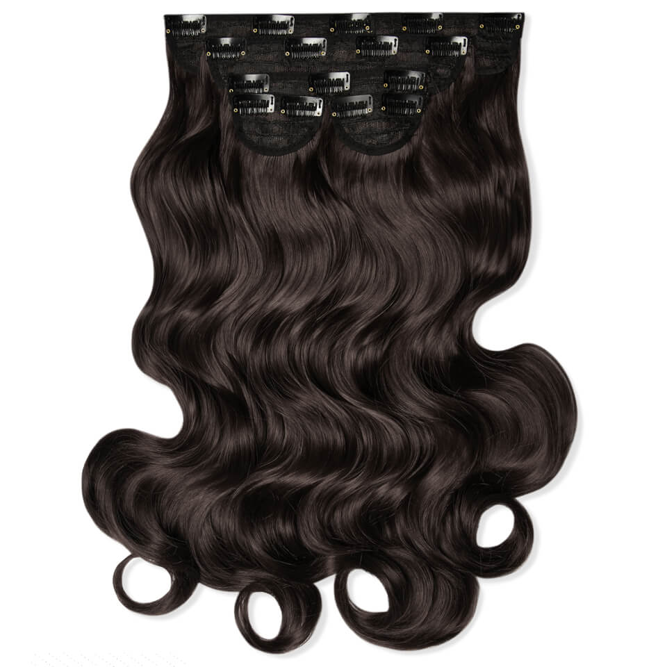 LullaBellz Super Thick 22" 5 Piece Curly Clip In Extensions Dark Brown