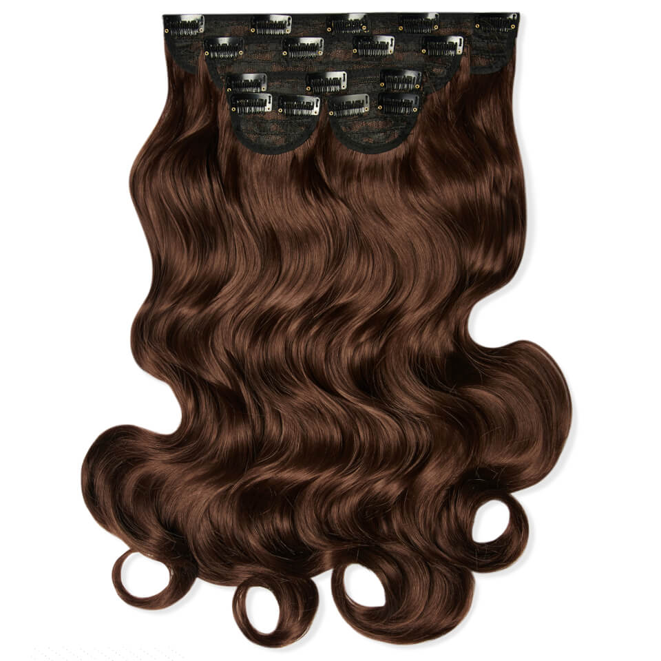 LullaBellz Super Thick 22" 5 Piece Curly Clip In Extensions Choc Brown