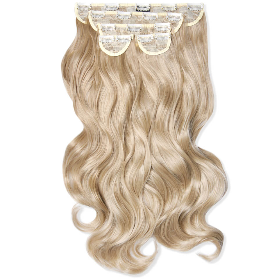LullaBellz Super Thick 22" 5 Piece Curly Clip In Extensions California Blonde