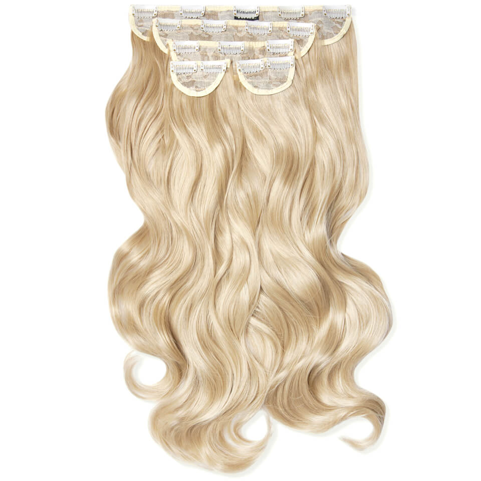 LullaBellz Super Thick 22" 5 Piece Curly Clip In Extensions Light Blonde