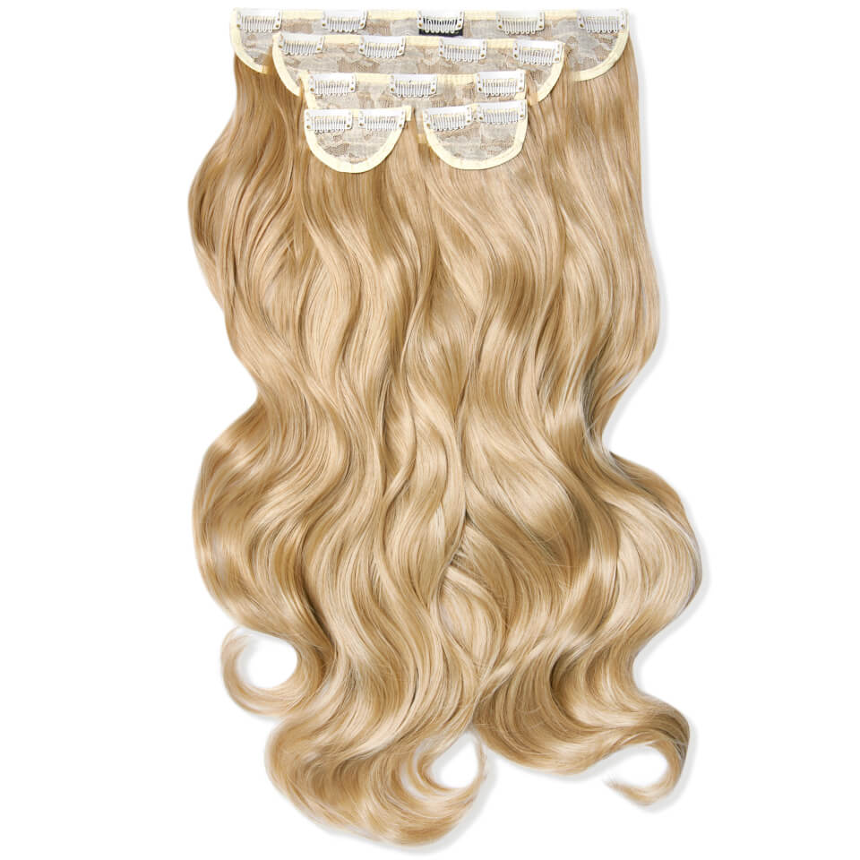 LullaBellz Super Thick 22" 5 Piece Curly Clip In Extensions Golden Blonde