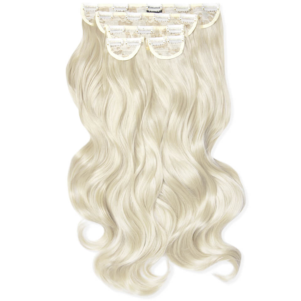 LullaBellz Super Thick 22" 5 Piece Curly Clip In Extensions Bleach Blonde