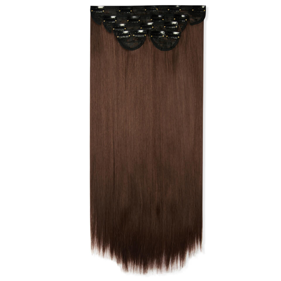 LullaBellz Super Thick 22" 5 Piece Straight Clip In Extensions Choc Brown