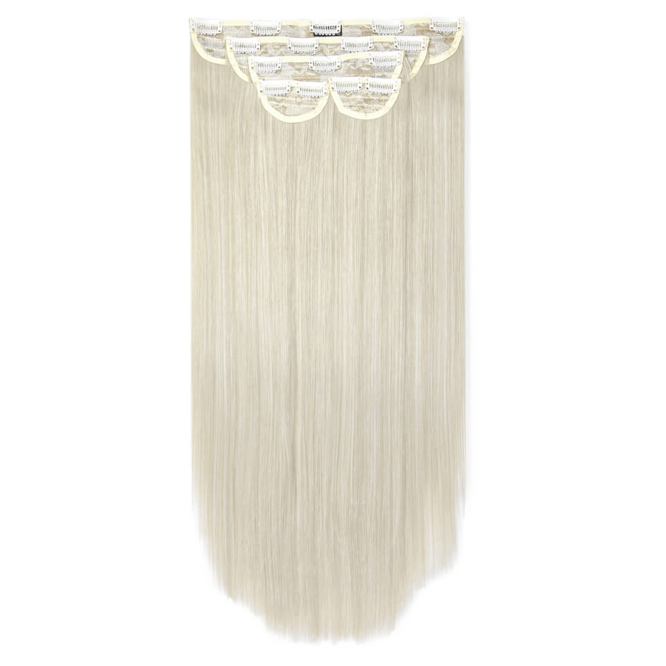 LullaBellz Super Thick 22" 5 Piece Straight Clip In Extensions Bleach Blonde