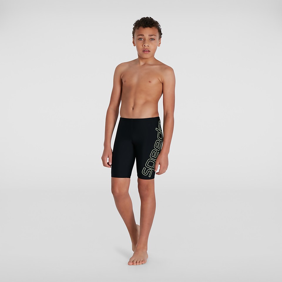 Boys' Boom Logo Placement Jammer Black/Green