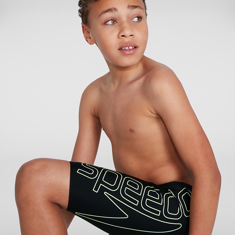 Boys' Boom Logo Placement Jammer Black/Green
