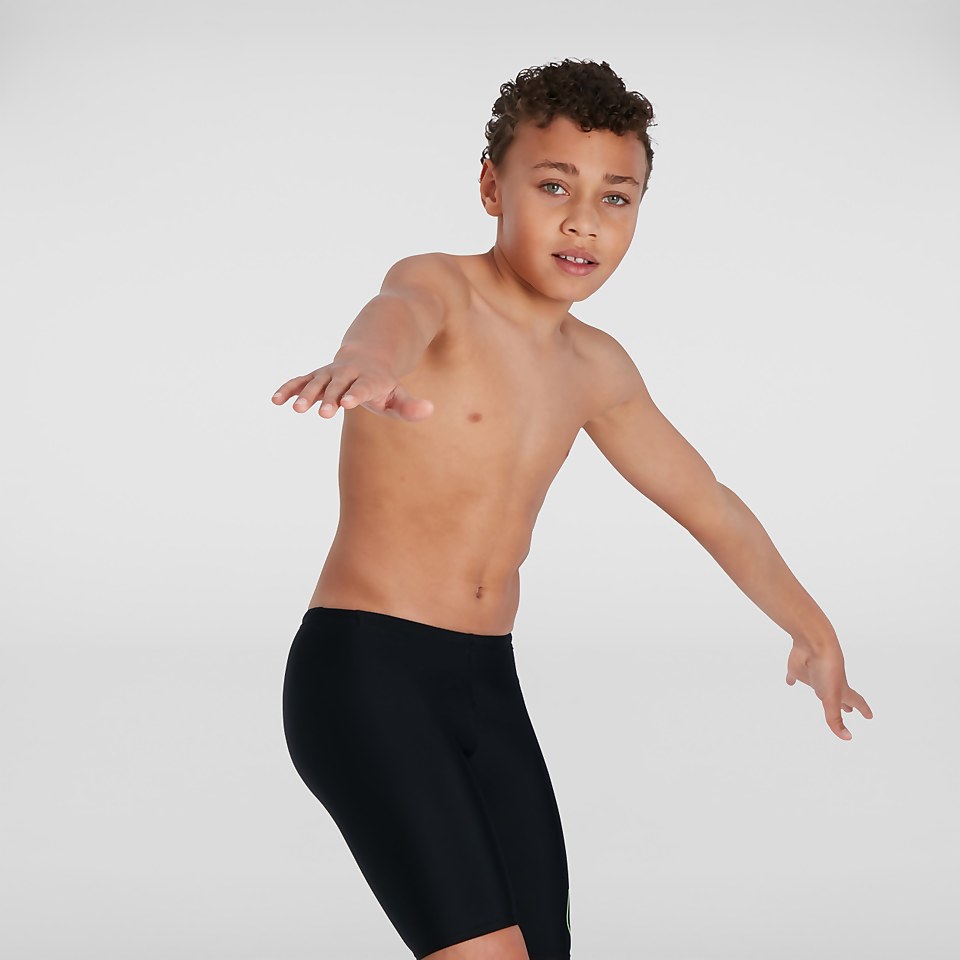 Boys' Boom Logo Placement Jammer Black/Green
