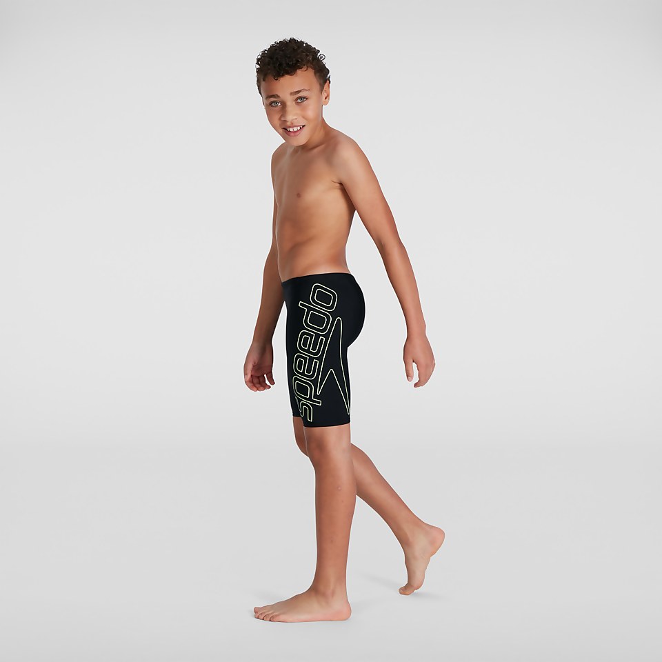 Boys' Boom Logo Placement Jammer Black/Green