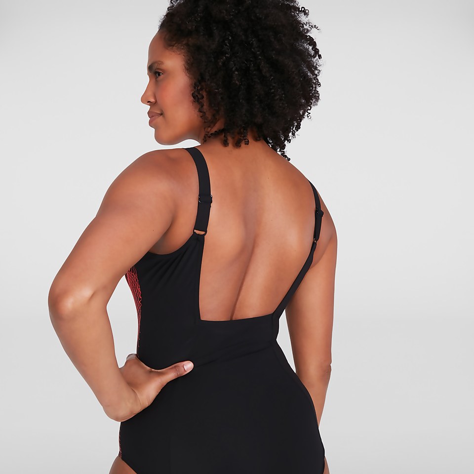 Women's CrystalLux Shaping Swimsuit Black/Red
