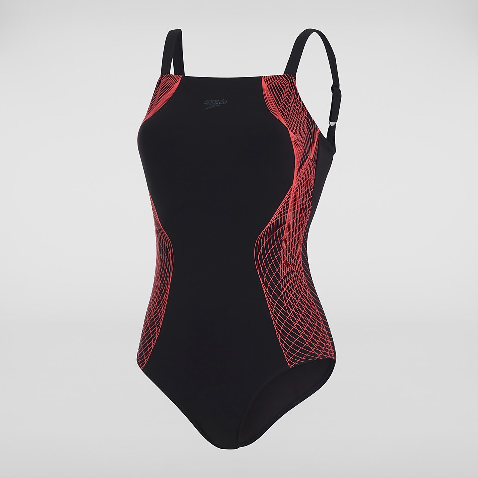 Women's CrystalLux Shaping Swimsuit Black/Red