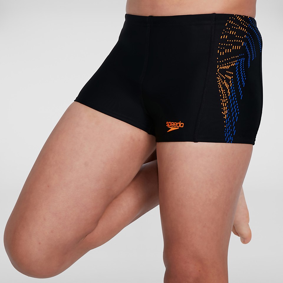 Plastisol Placement Aquashort Schwarz/Orange für Jungen