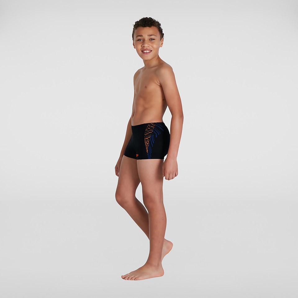 Plastisol Placement Aquashort Schwarz/Orange für Jungen