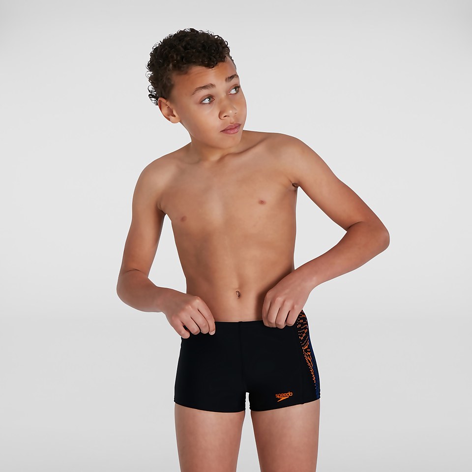 Plastisol Placement Aquashort Schwarz/Orange für Jungen