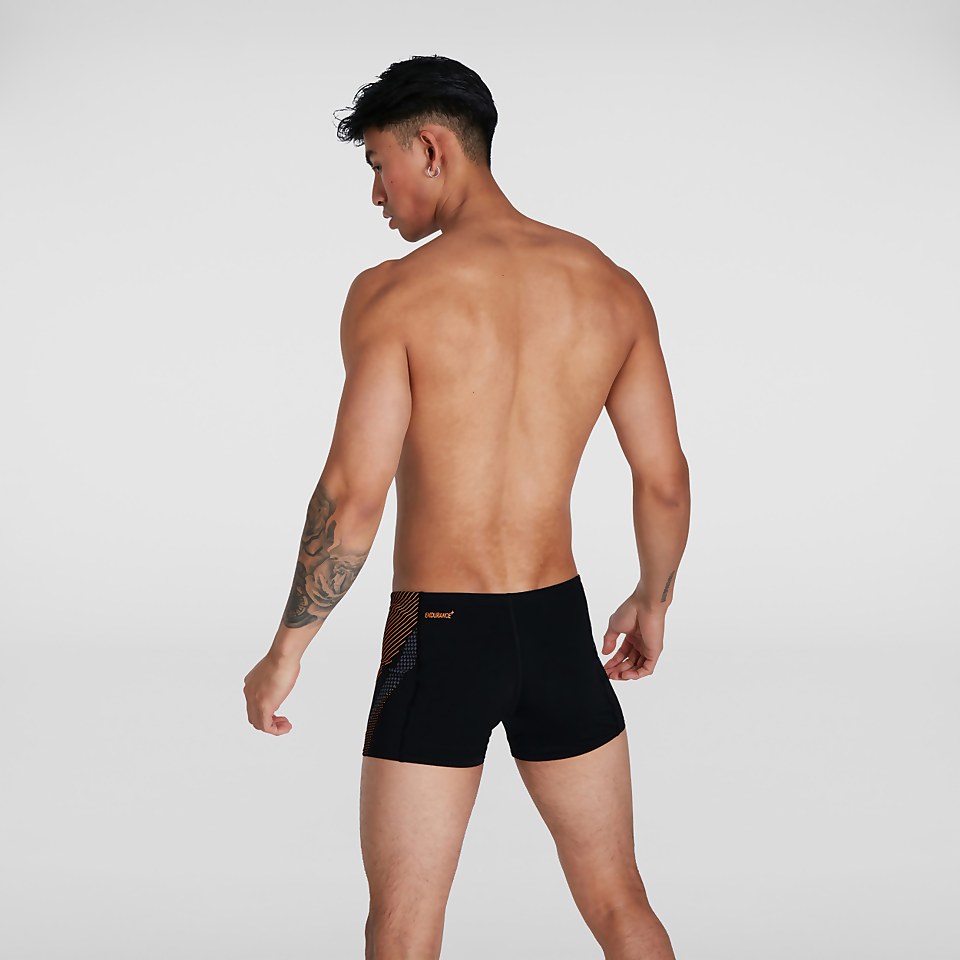 Boxer de bain Homme Tech Panel noir/orange