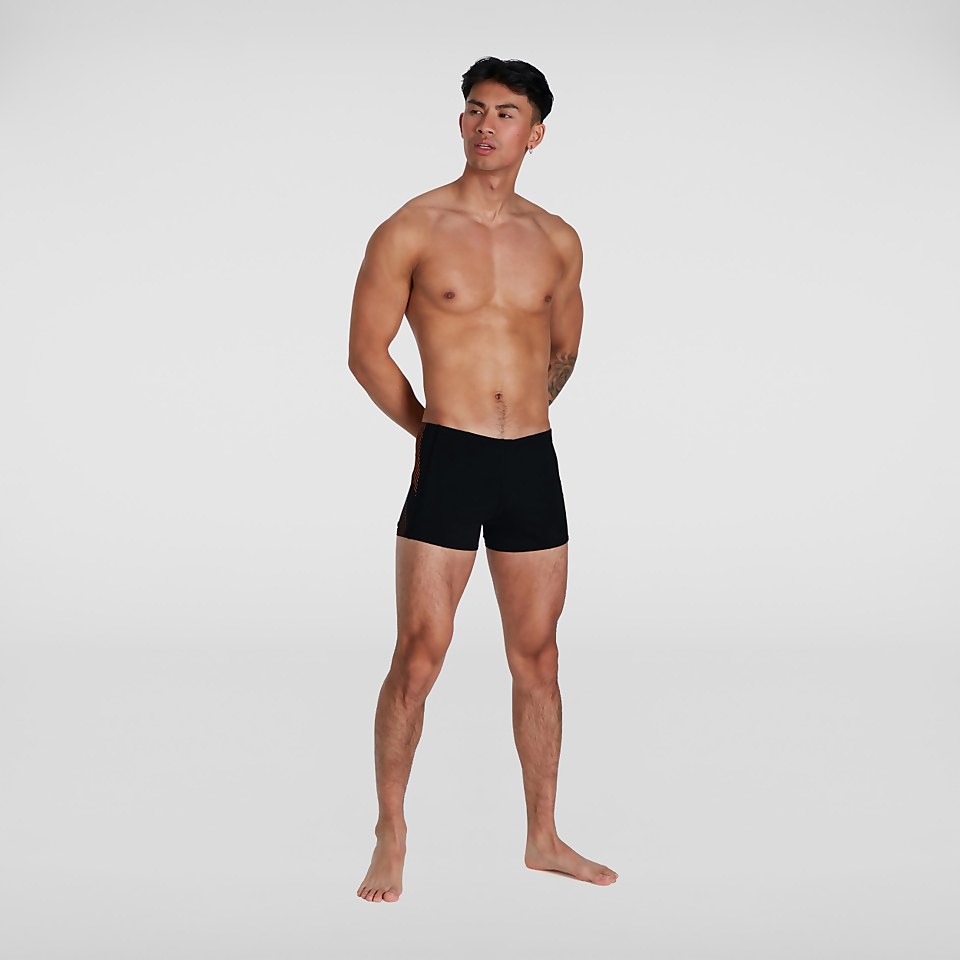 Boxer de bain Homme Tech Panel noir/orange