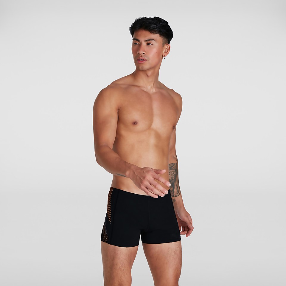 Boxer de bain Homme Tech Panel noir/orange