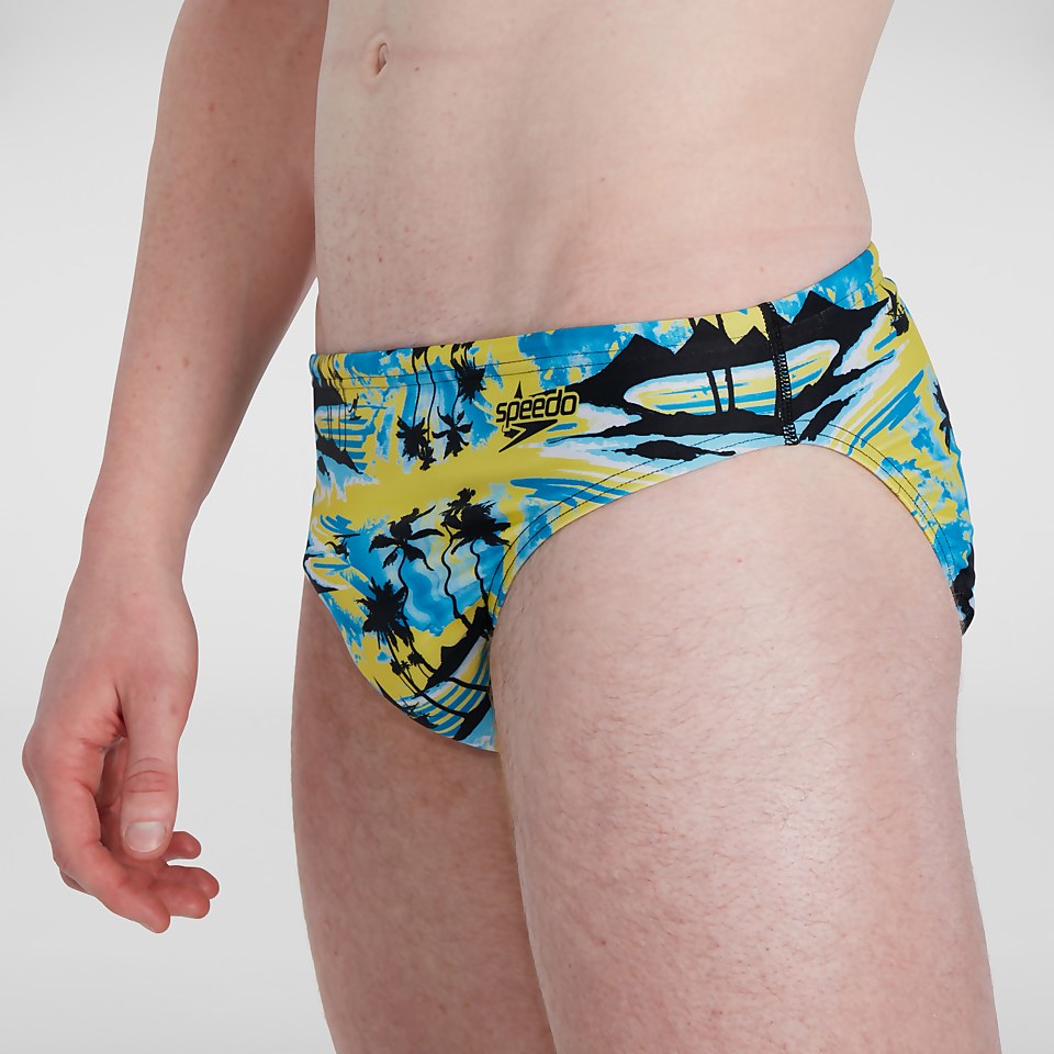 Men's Escape 5cm Brief Yellow/Blue
