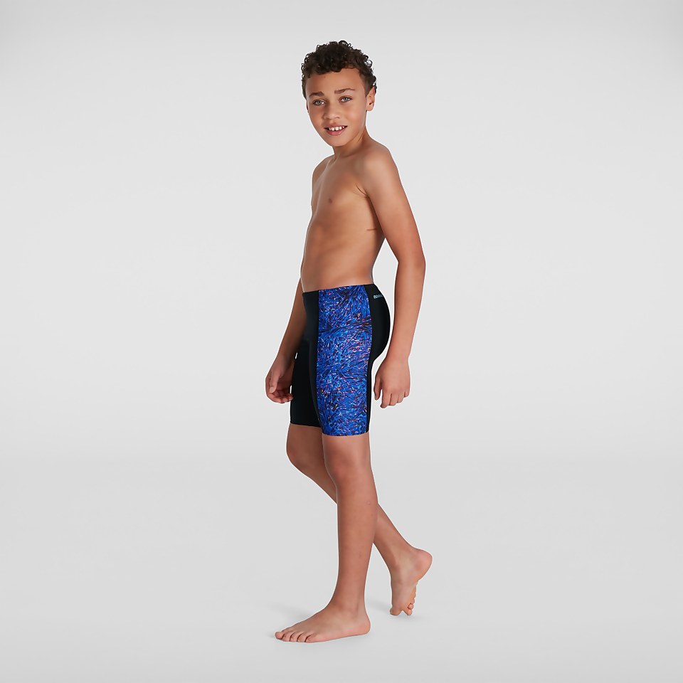 Digital Allover Panel Schwimmhose Schwarz/Blau für Jungen