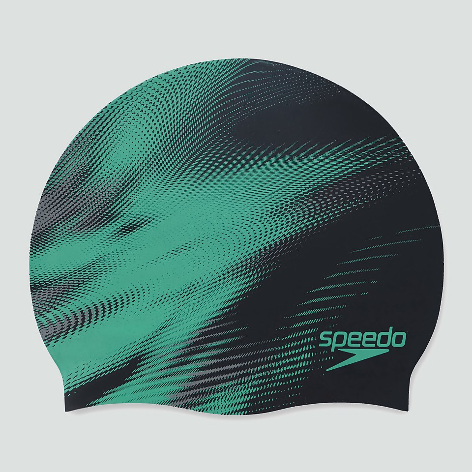 Adult Printed Silicone Cap Green/Black