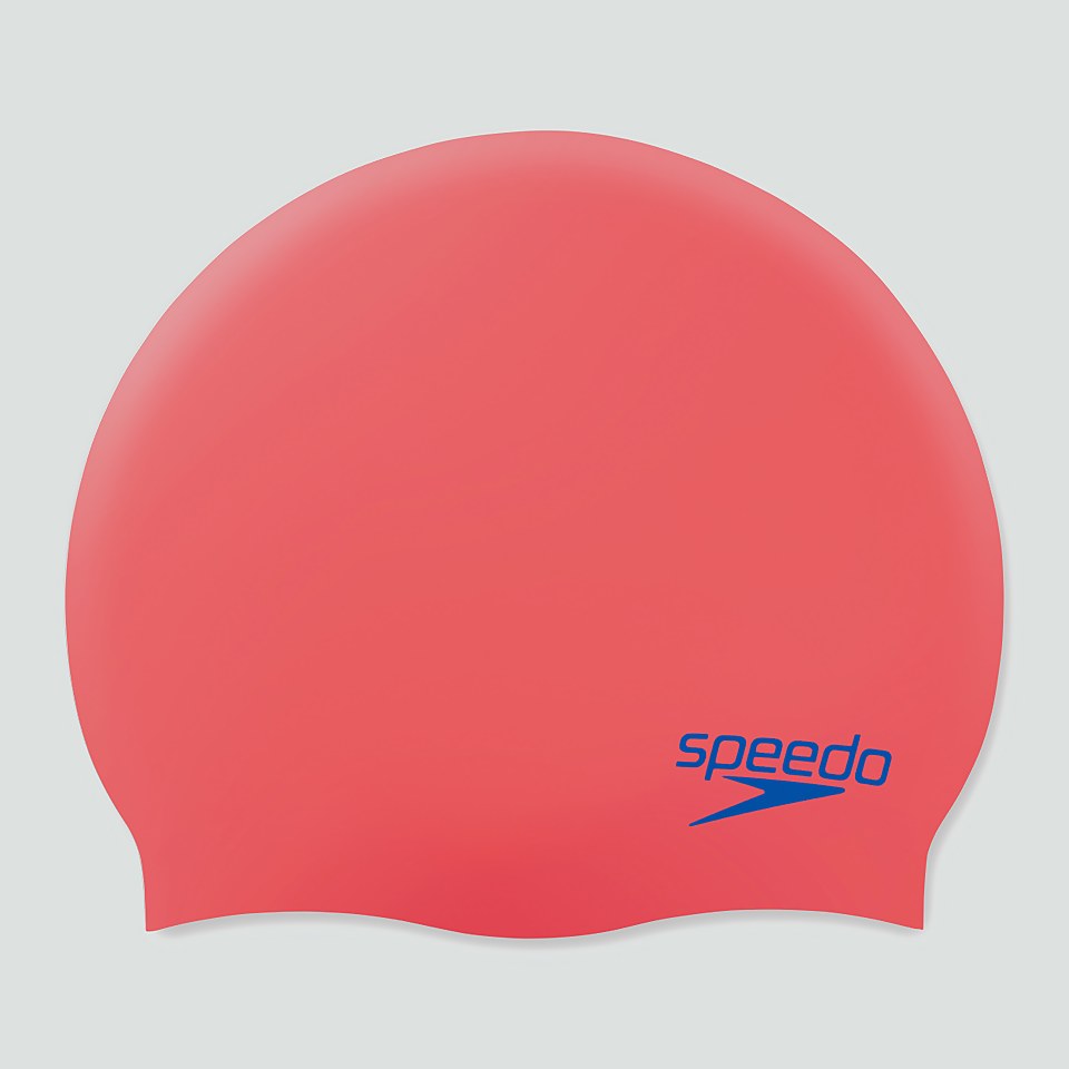 Einfache Geformte Silikon-Badekappe Rot/Blau für Kinder